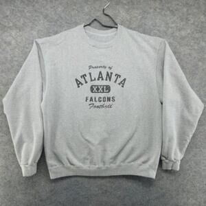 Atlanta Xxl Falcons Gray Nfl Football Y2K Crew Neck Sweatshirt